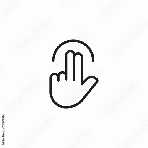 multi-finger touch gesture icon sign vector