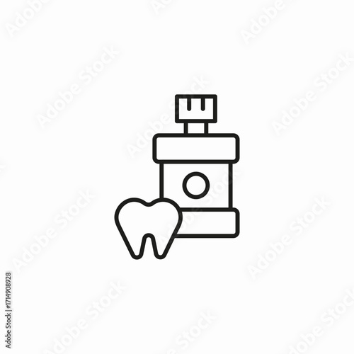 mouthwash and tooth icon sign vector