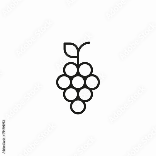 single grape bunch icon icon sign vector