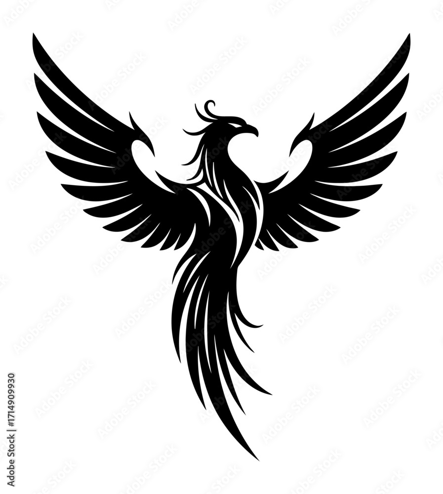 Fototapeta premium Phoenix Silhouette - Minimalist Vector Design