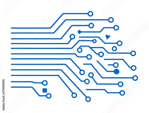 Blue Circuit Board Background, Vector Design
