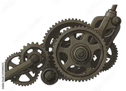 Detailed Steampunk Gears and Cogs Background Image