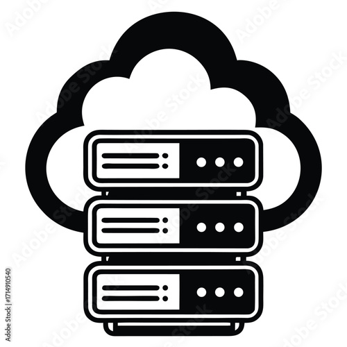 cloud server vector icon on white background