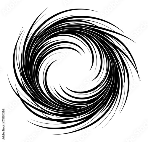 Monochrome Phoenix Tail Swirling Vector Design