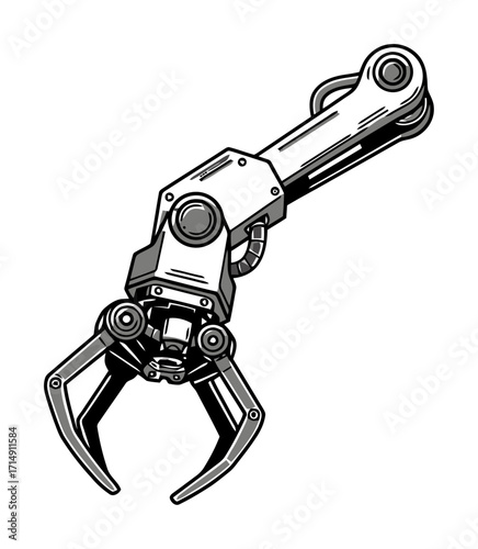 Robotic Claw Gear Mechanism Vector Design