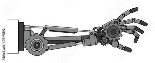 Robotic Exoskeleton Arm - Vector Illustration
