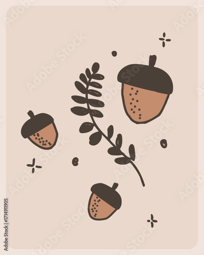 Fall Acorn_Graphic Arrangement One