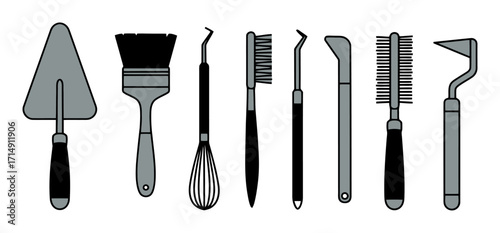 Archaeological Tools Vector Illustration