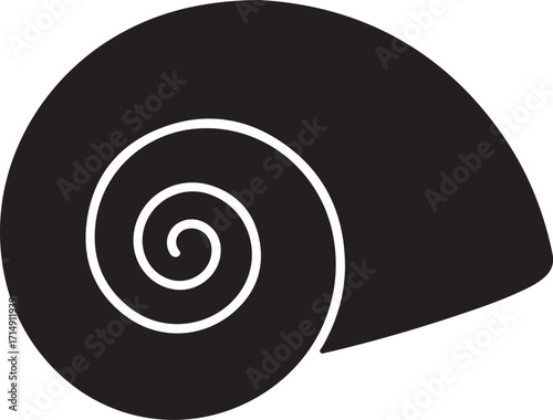 Simple silhouette of a spiral seashell
