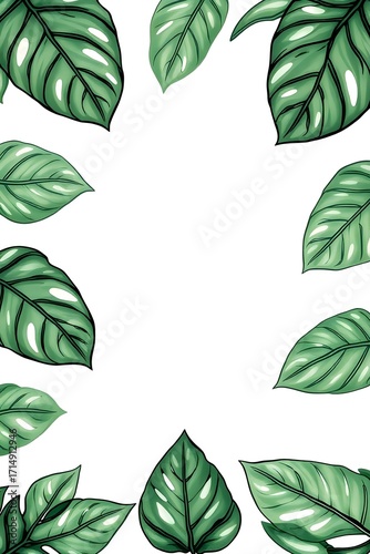 Tropical Leaf Monstera Botanical Exotic Jungle Nature Decorative Pattern Green Layout