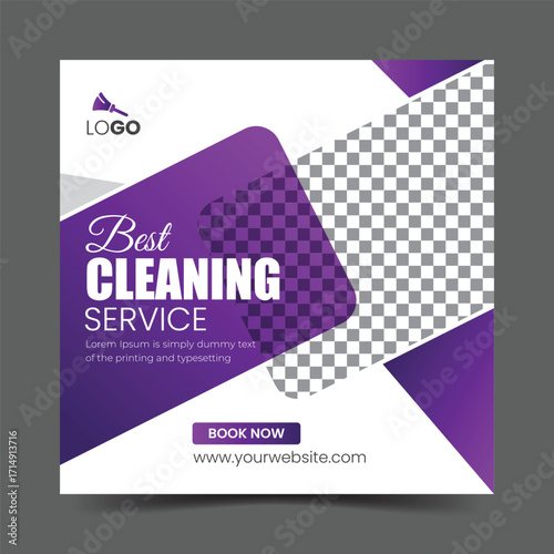 Editable Square Banner for Home and Office Cleaning Promotion