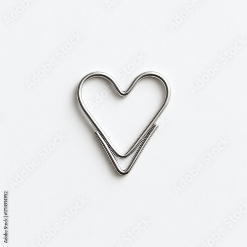 Heart Shaped Paperclip Love Concept