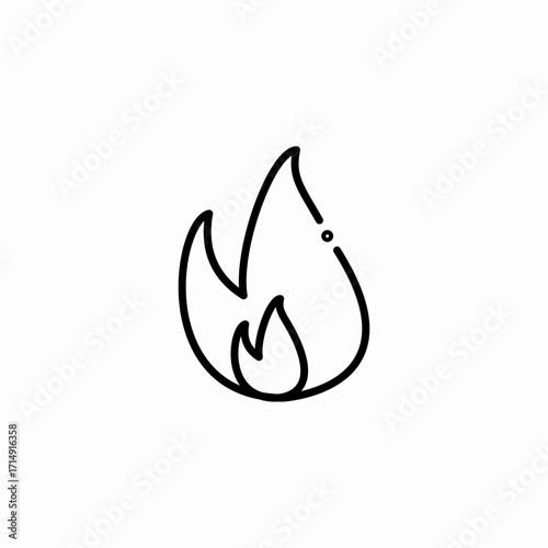 flame burning fire icon sign vector