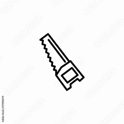 hand saw tool icon sign vector