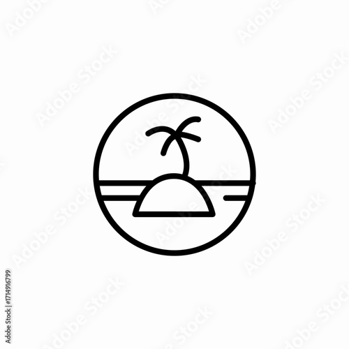 lonely island icon sign vector