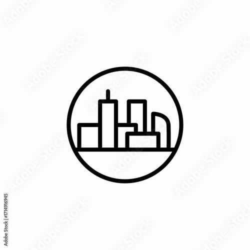 modern city icon sign vector