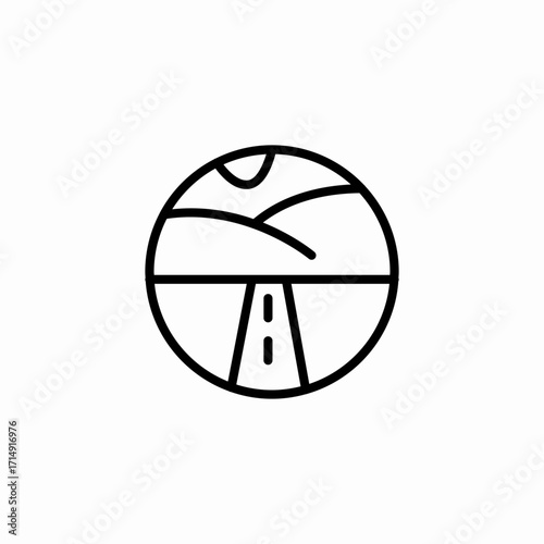 mountain road in desert icon sign vector