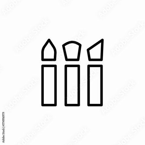 multiple makeup brushes icon sign vector