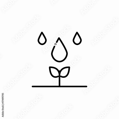 plant sprout drops icon sign vector