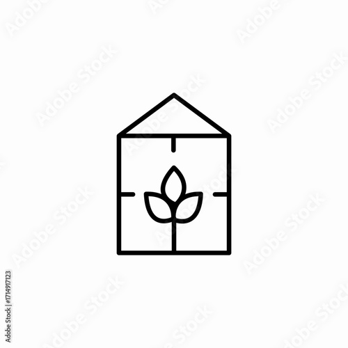 plant in greenhouse icon sign vector