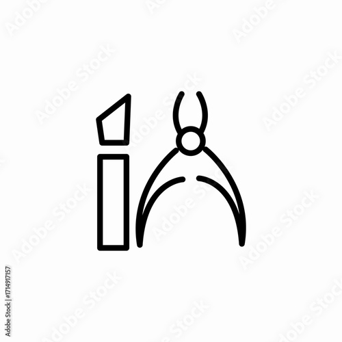 plier and chisel icon sign vector