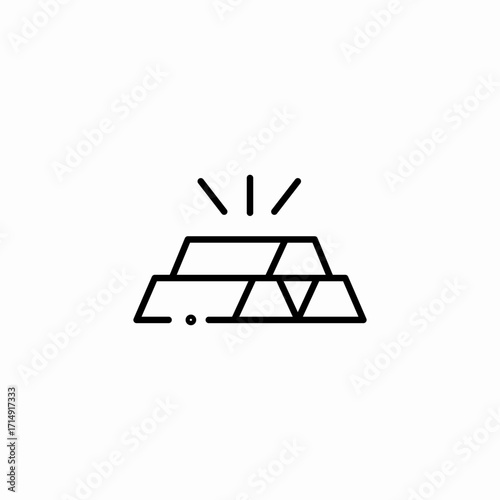 shiny gold bars icon sign vector