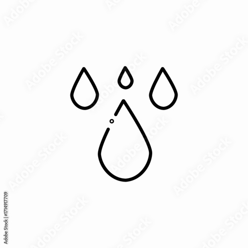 three water drops icon sign vector