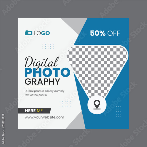 Professional Photography Service Social Media Post and Web Banner Template
