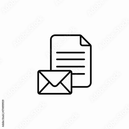 document with mail icon sign vector