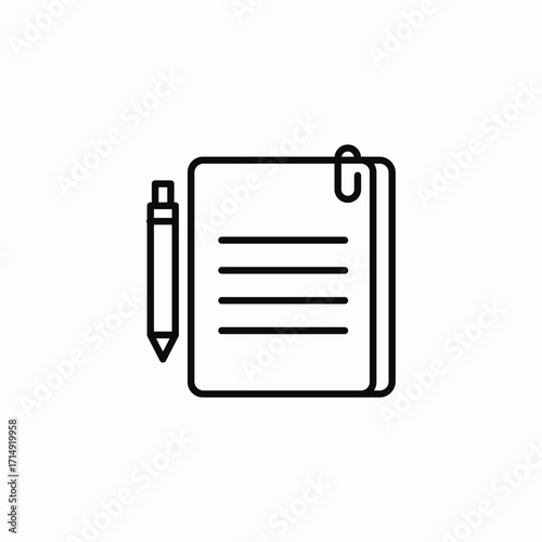document with pencil icon sign vector