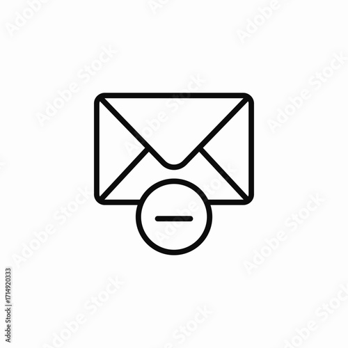 envelope with minus icon sign vector
