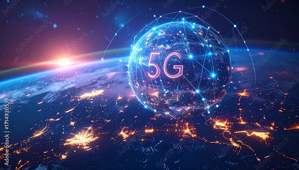 Obraz premium Global 5G network