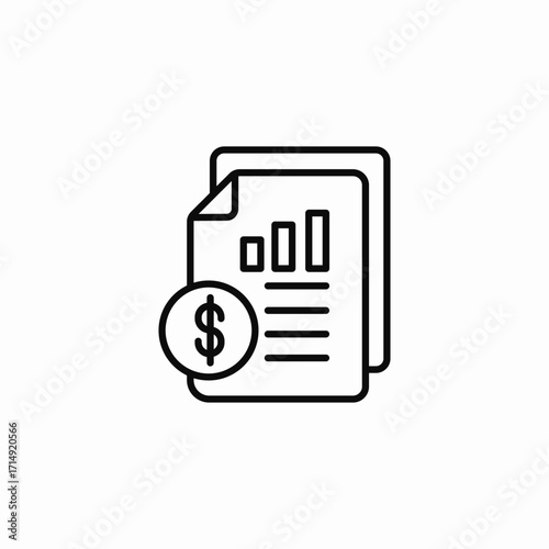 financial document icon sign vector