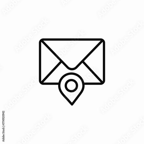 mail with location icon sign vector