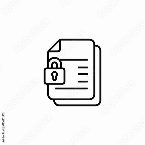 secure document file icon sign vector