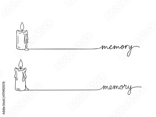 Simple Yet Heartfelt Memory Remembrance Emblems with Candles and Calligraphy Remembering Loved Ones and Cherished Times