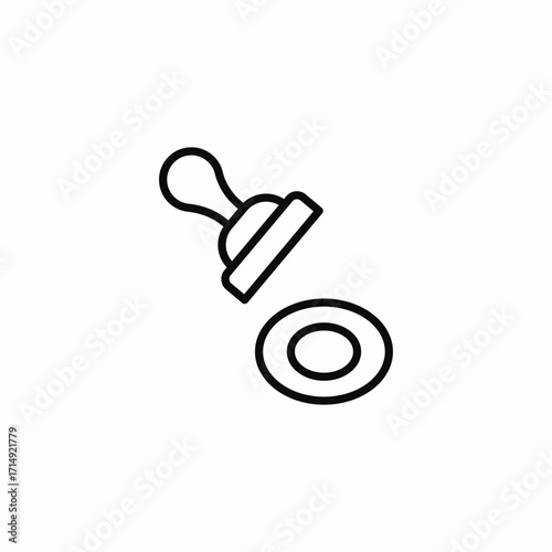 stamp with seal icon sign vector