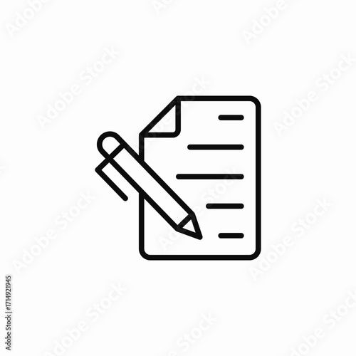 writing on document icon sign vector