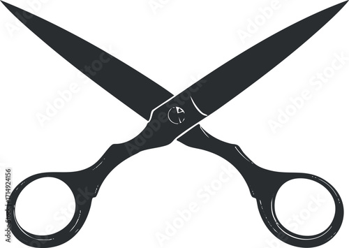 Illustration of a pair of scissors, perfect for crafting, sewing, or home use.