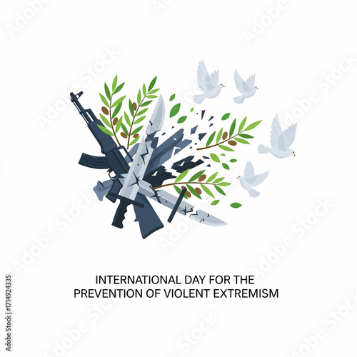 International Day for Preventing Violent Extremism Peace Dove Symbols