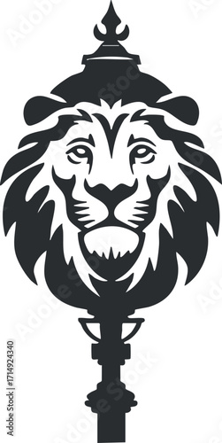 Stylized lion illustration showcasing power and strength with a regal design.