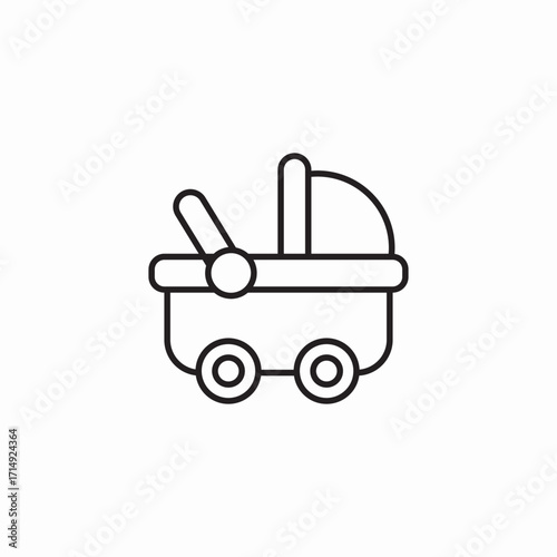 baby stroller carriage icon sign vector