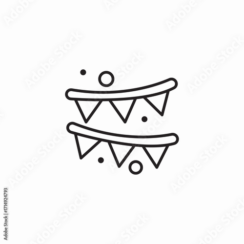 double bunting banner icon sign vector