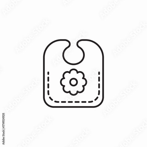 flower patterned bib icon sign vector
