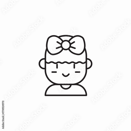 girl baby head icon sign vector