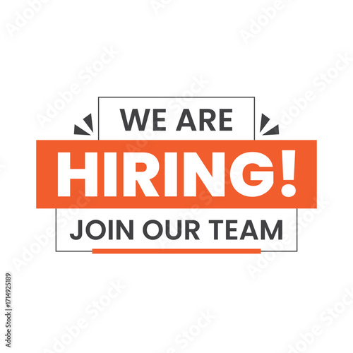 We are hiring or job vacancy label design