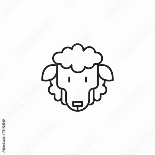 sheep head fluffy icon sign vector