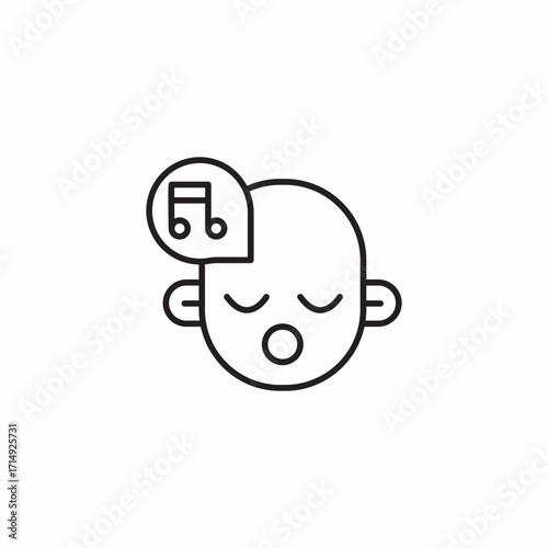 sleepy singing baby icon sign vector