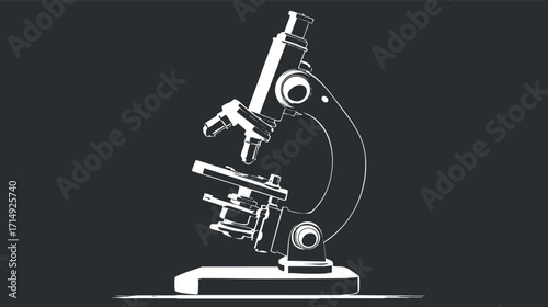 Illustration of a classic microscope representing scientific research and laboratory equipment.