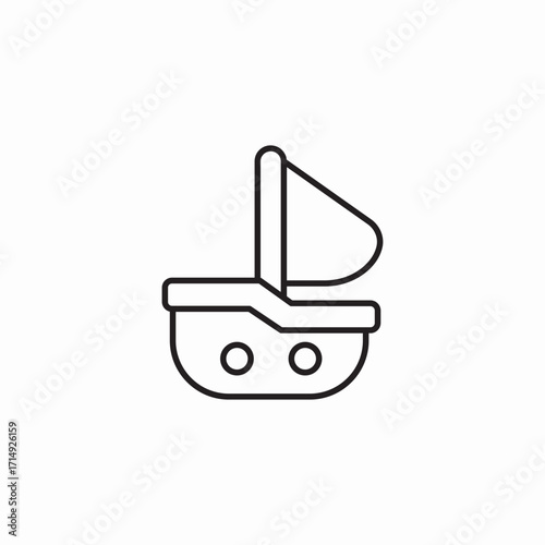 toy sailboat boat icon sign vector